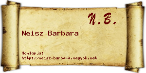 Neisz Barbara névjegykártya